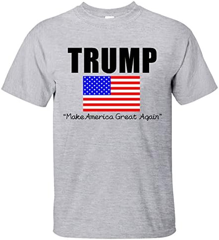 SAMD Men's Donals Trump Make America Great Again T shirt grey S