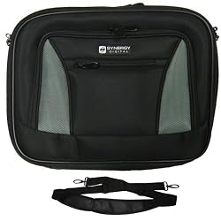 Toshiba Dynabook TX/66A Laptop Case - Carry Handle & Adjustable Shoulder Strap - Black/Gray - Adjustable & Removable Interior Divider