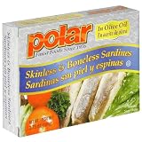 Polar Sardines Skinless, Boneless In Olive Oil,  3.75-Ounce Units (Pack of 24)