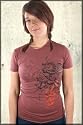 Sugar & Rox Knight Horse Short Sleeve Tee Shirt in Merlot Red