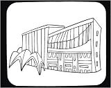 Decorated Mouse Pad with Australia, "New South Wales", "black and white", theater, capital, "Opera House", building, Sydney