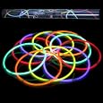 50 22" Premium Glow Necklaces, Extra Thick 7mm Diameter (5 Color Mix)