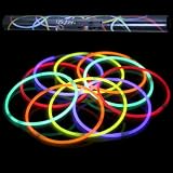 50 22 Premium Glow Necklaces, Extra Thick 7mm Diameter (5 Color Mix)