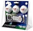 Virginia Tech Hokies 3 Golf Ball Gift Pack w/ Hat Clip - NCAA College Athletics