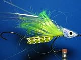 NEW FLIES Holographic & Glow in the Dark Tandem Hook Bass & Pike Floating Head Fly #55