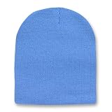 Solid Winter Short Beanies (Comes In Many Different Colors), Sky Blue