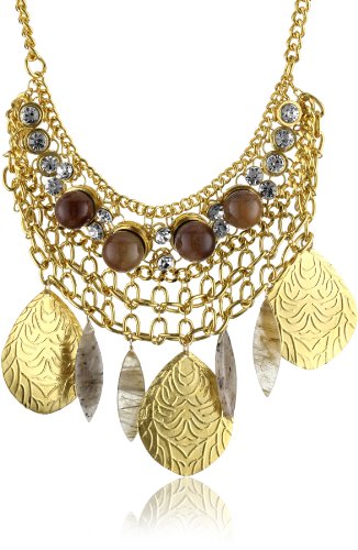 Devon Leigh Gold Rutilated Quartz 18k Gold Dipped Necklace