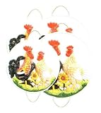 ROOSTER 3-D Stove / Burner Covers Set of 4 *NEW*