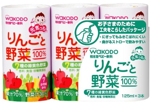 元気っち! りんごと野菜 125ml×18本