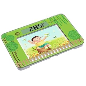 Portable Electronic Digital Bathroom / Personal Scale With Photo Frame, Clock And Thermometer