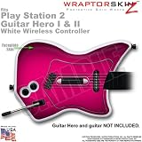 PS2 Guitar Hero I & II White Wireless Controller Skin Colorburst Hot Pink by WraptorSkinz TM (GUITAR NOT INCLUDED)