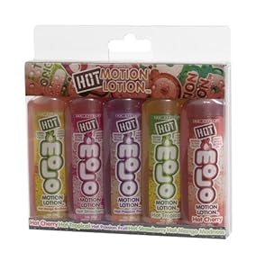 Doc Johnson Hot Motion Lotion, Variety Pack of 5 Flavors, 1-ounce Bottles in 5-count Package
