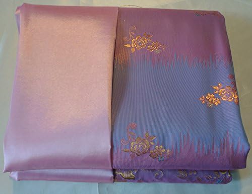 Thai Tradition Orchid Gold Rose Synthetic Silk Fabrics for Women Dress Se41