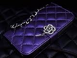 iPhone 4 Novoskins Amante Crystal Quilted Clutch Diary Case Purple
