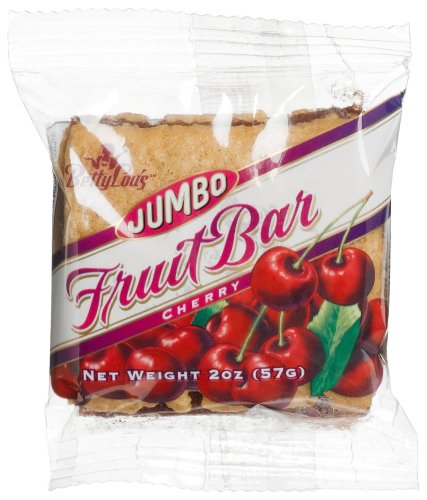 Betty Lou's Jumbo Fruit Bars, Cherry, 2-Ounce Packages (Pack of 35)