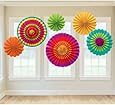 Amscan Fiesta Paper Fan Decorations (Set of 6)