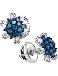 10KT White Gold 0.50 CTW-Diamond Micro-Pave Earring
