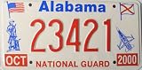 Alabama License Plate National Guard