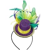 Amscan - Mardi Gras - Feathered Mini Hat Headband