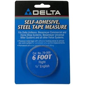 Biesemeyer 79-069 6' Right-1 2-Inch English Adhesive-Backed Measuring Tape by Biesemeyer