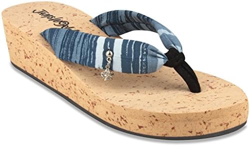 Jams World Women's Koa Cork EVA Wedge Sandal 8 Streamer Black