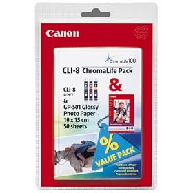Canon CLI8 and GP-501 pack - Ink tank / paper kit
