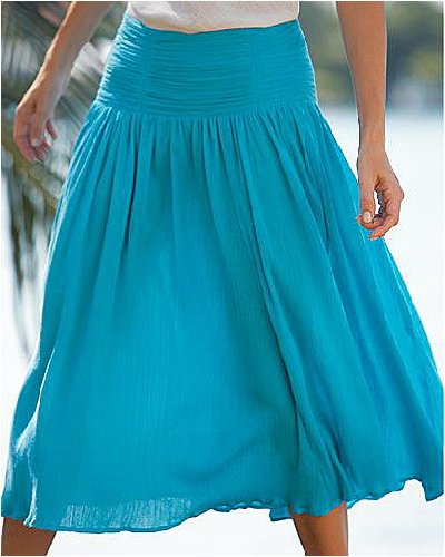 Shirred-waist skirt