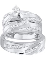 0.78CT DIAMOND MARQUISE CENTER TRIO SET