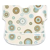 Bumkins Waterproof Junior Bib - Blue/Chocolate Circles