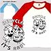 Recycle. It's Rad! Kid's 3/4 sleeve raglan. Made in the USA. 100% cotton, 3-4 years, white body/ red sleeve