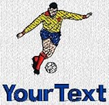 Personalized custom embroidered soccer player design on t-shirt