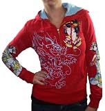 ED HARDY Christian Audigier Crystal Rock Womens Tattoo Hoodie Shirt Hooded Sweatshirt