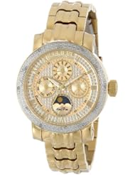 Akribos XXIV Womens AK614YG Grandiose Diamond Multi-Function Stainless Steel Gold-Tone Bracelet Watch