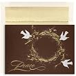 Peace Dove Wreath On Mocha Holiday Cards -