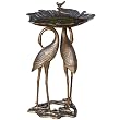 Two Cranes with Lily Pad Birdbath