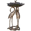 Two Cranes with Lily Pad Birdbath