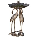 Two Cranes with Lily Pad Birdbath
