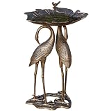 Two Cranes with Lily Pad Birdbath