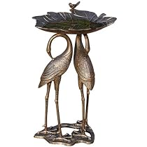 Two Cranes with Lily Pad Birdbath