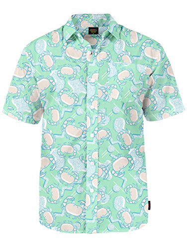 Men's Tropical Crab Hawaiian Shirt - X80 Modern Fit Beach Shirt