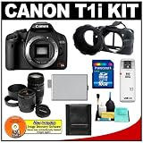 Canon EOS Rebel T1i 15.1MP Digital SLR Camera (Black) w/ Tamron 28-80 & 70-300mm Zoom Lens with 16GB SD Card + LP-E5 + Camera Armor + Accessory Kit