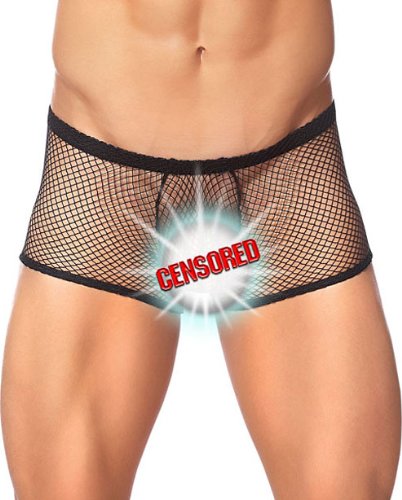see thru underwear-Mens Black See Thru Briefs Underwear- Medium Images
