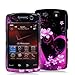 Purple Love Design Crystal Hard Skin Case Cover for Blackberry Storm 2 9550 / 3 9570 New By Electromaster