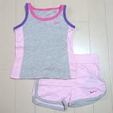 NIKE（ナイキ）ベビータンクトップ＆ショートパンツ上下セット18ヶ月（グレー×ピンク） [Baby Product]