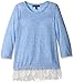 Derek Heart Girls' 3/4 SLV Hi-lo Top W/Lace Ruffle Flounce