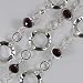 18mm silver plated ring coin link chain ruby red quartz