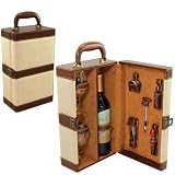 Picnic Time Montego 1-Bottle Woven Straw/ Leatherette Wine Case w/ Wine Service For 2 (Cabana)