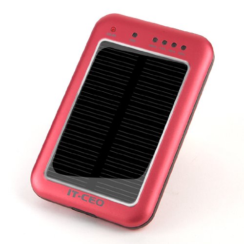 High Capacity Portable Solar Rechargeable Battery, Charger SC700U Plus & Flashlight(Red) 5600mAh for Smart Phones, iPod, iPhone, iPad, Blackberry, Samsung Galaxy, Amazon Kindle, Motorola, Tablet, Sony PSP, Nintendo, MP3, GPS, and much more USB interface