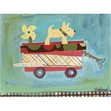 Pup on a Wagon Image Wrap 14 x 10.5 inches; Winborg, Megan and Mendy