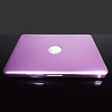 Purple Crystal Clip on See Thru Hard Case Cover for Macbook Pro 13" Inch Aluminium Unibody Black Keyboard with apple logo cut out